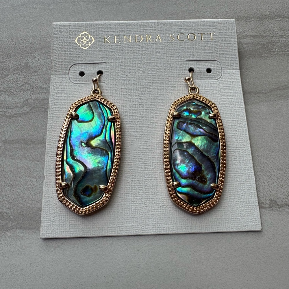 Kendra Scott Abalone rose gold Elle earrings